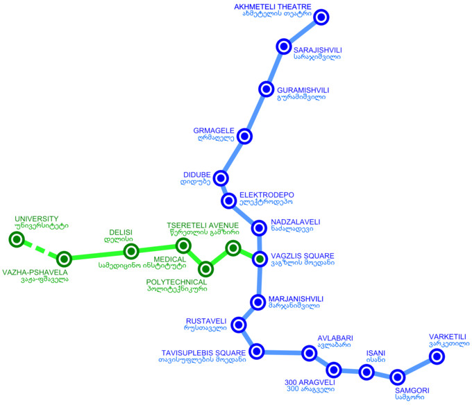 第比利斯的地铁图