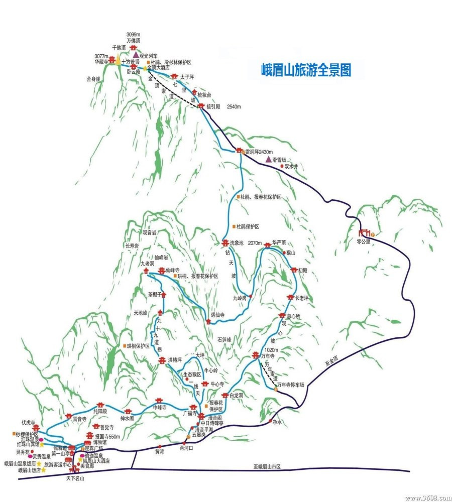 峨眉山—冬季徒步(自虐)路线