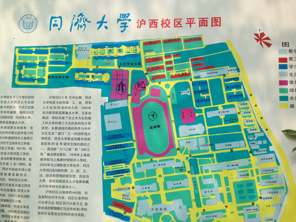 37度的午后,和朋友骑着摩拜单车绕行的时候,选择来同济大学沪西校区