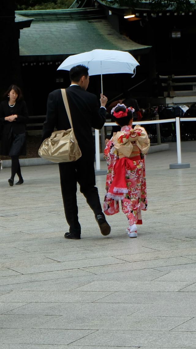 小女孩的和服背影特别精致 明治神宫