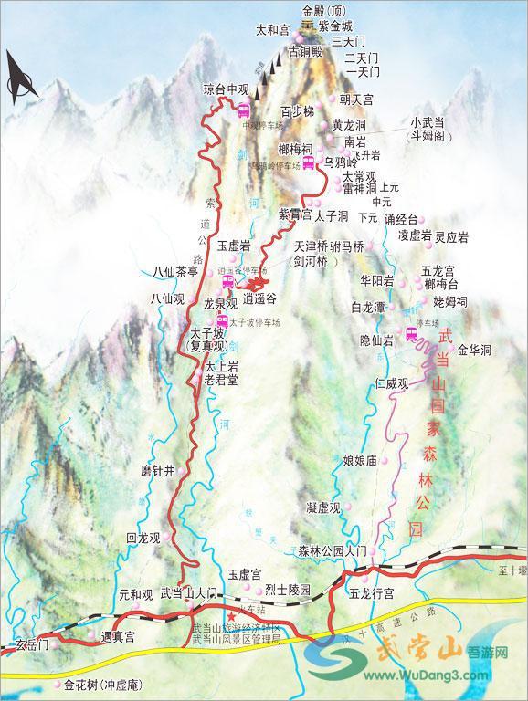 武当山地图图片