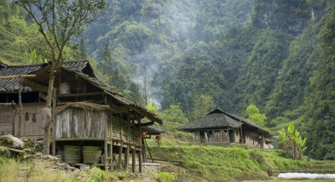 中国桑植县八大公山自然保护区山顶村庄