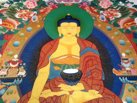 释迦牟尼壁画 塔尔寺