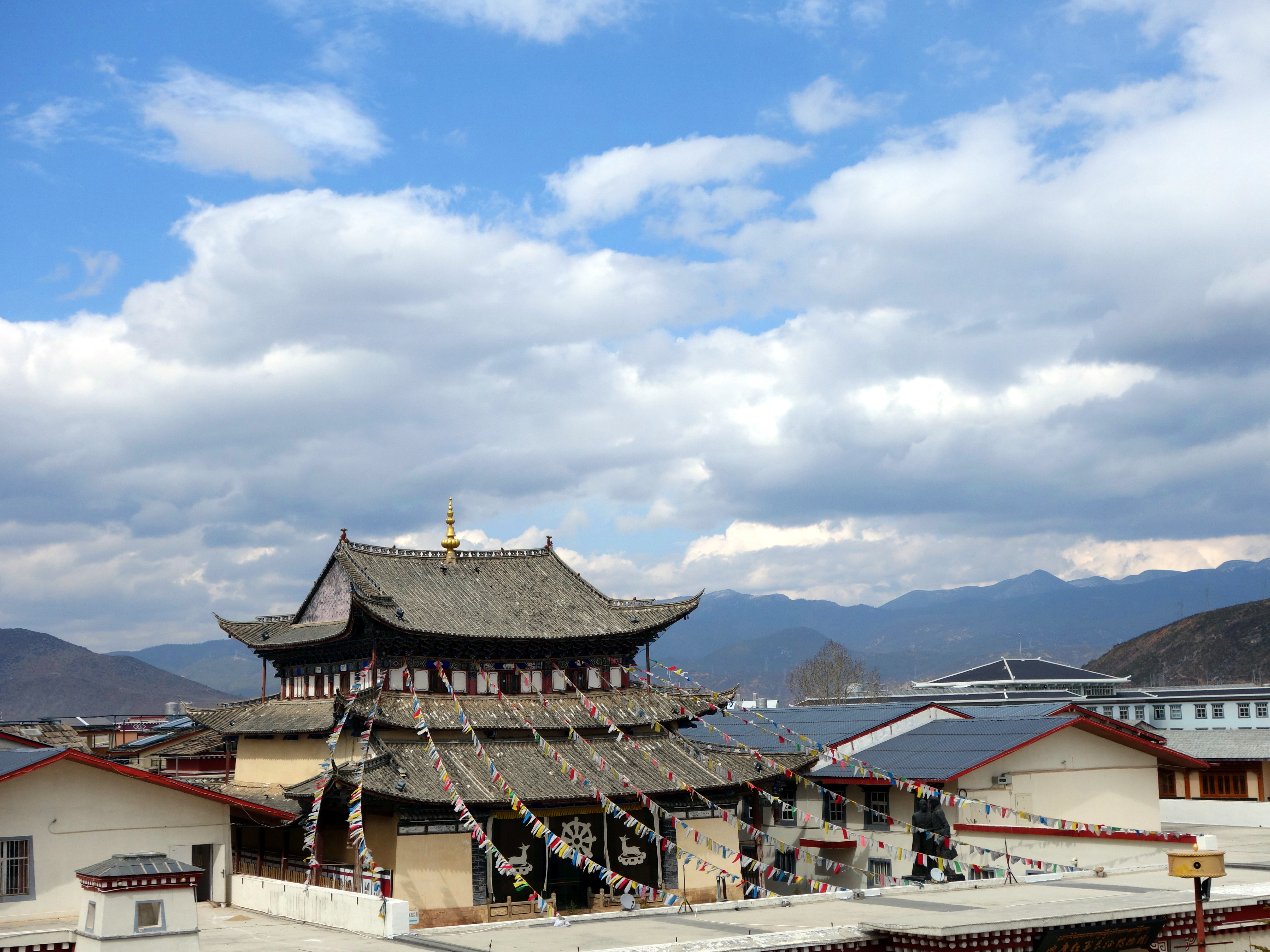 晚上导游阿甘带我们去吃魔王寨的牦牛肉火锅,我们6个人,点了一个中锅